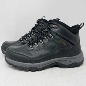 Khombu Black & Grey Leather Summit Boots Hiking Non-Slip Mens Size 10